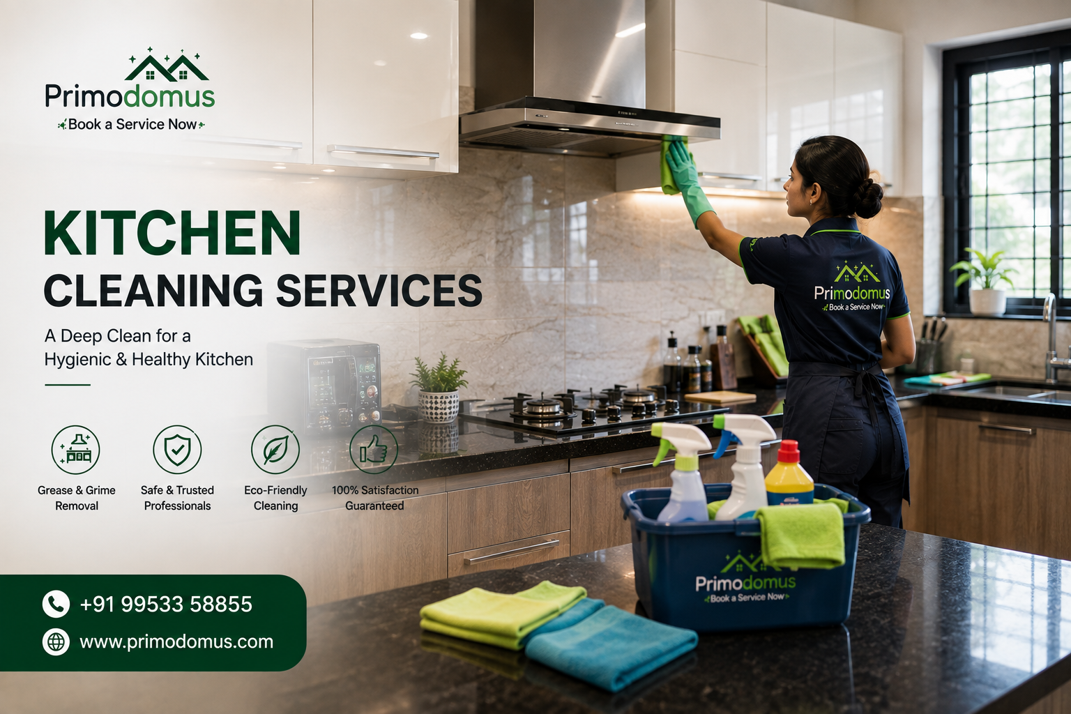 Professional kitchen cleaning services in a modern home kitchen